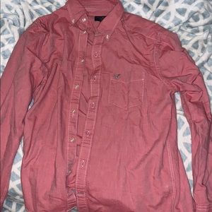 Salmon and grey American eagle button up